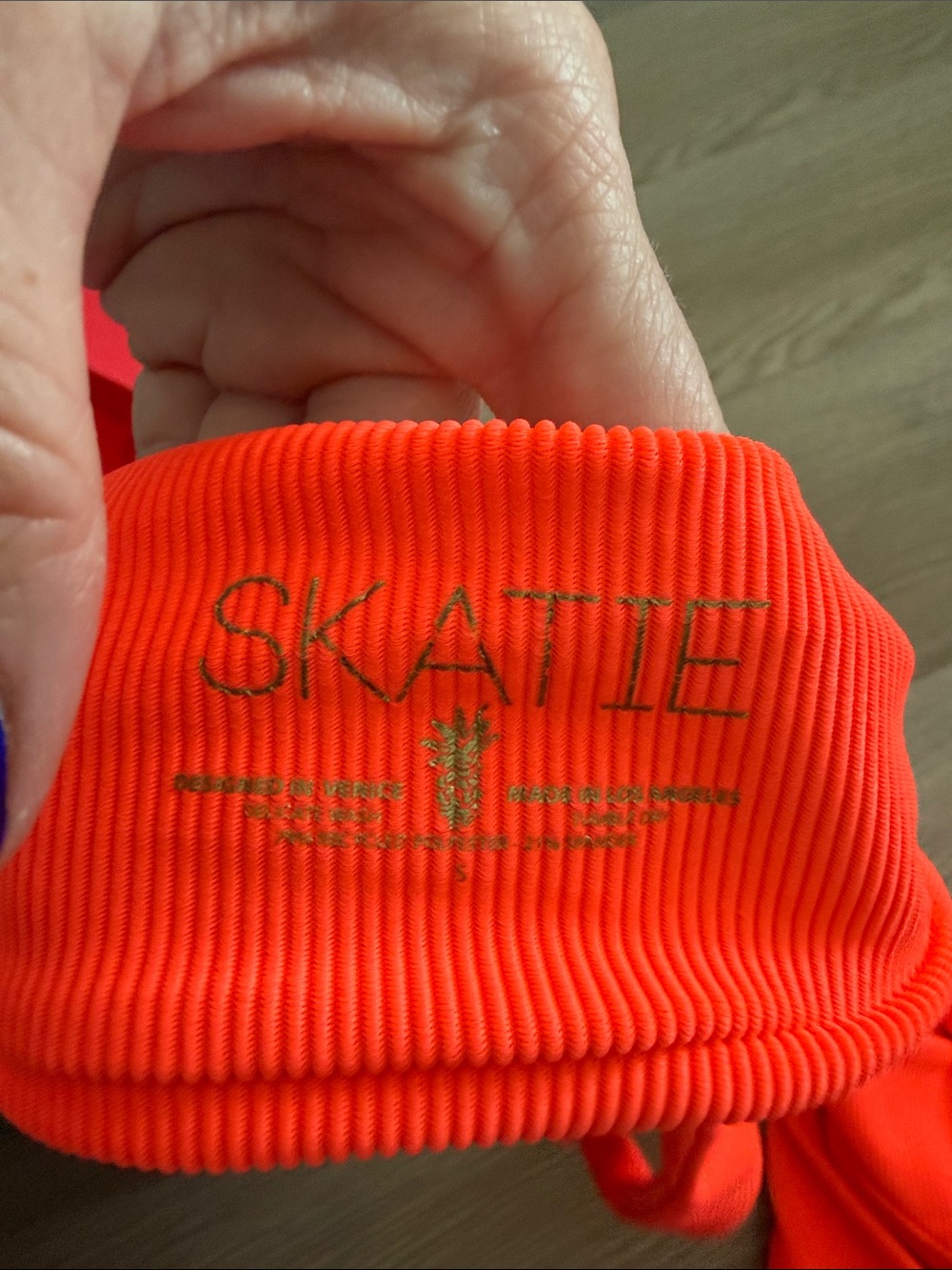 Skatie Vibrant Ribbed Neon Red Bikini Set - Picture 3 of 4